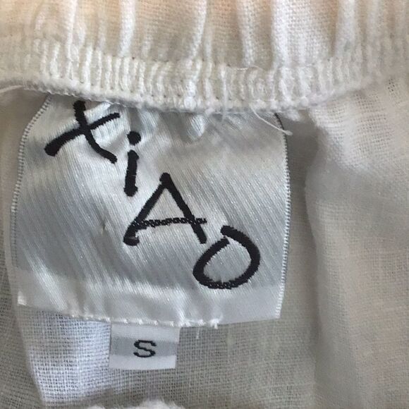 Xiao maxi linen skirt w/side slit & elastic waist - Picture 6 of 7